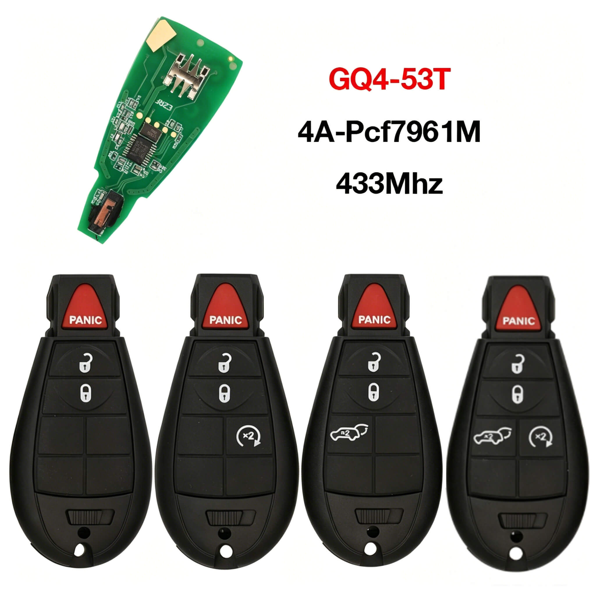 Remote Car Key GQ4-53T 4A Chip 433MHz For Jeep Dodge Chrysler RAM