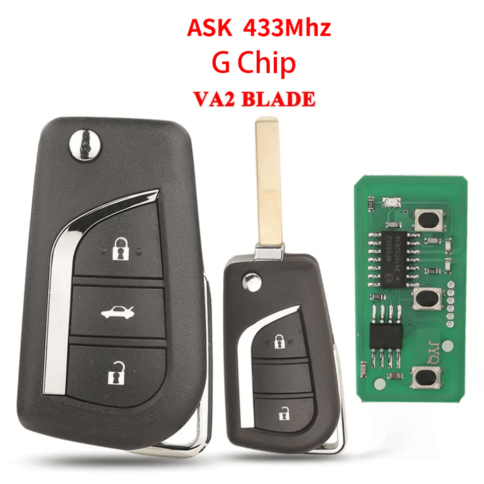 2/3 Buttons Remote Car Key With G Transponder Chip 433MHz ASK Signal For Toyota AYGO Britain Version
