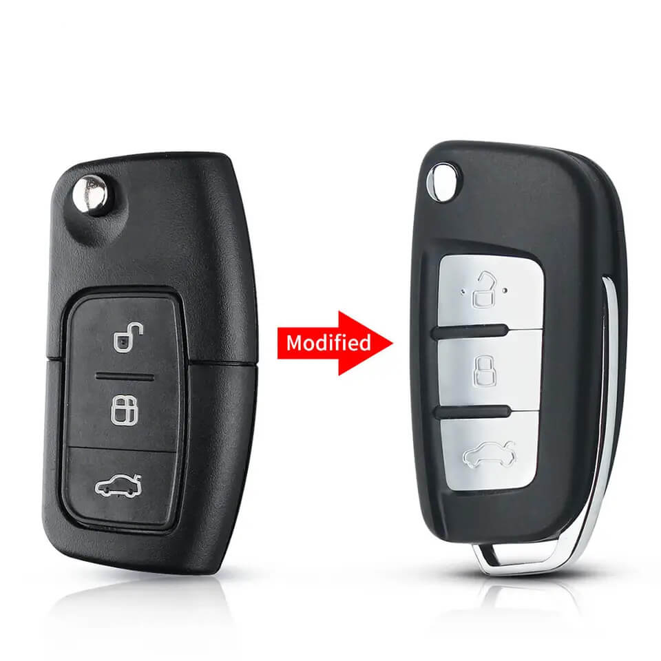 3 Button Modified Flip Remote Key 315/433MHz ID60/ID63 Chip For Ford