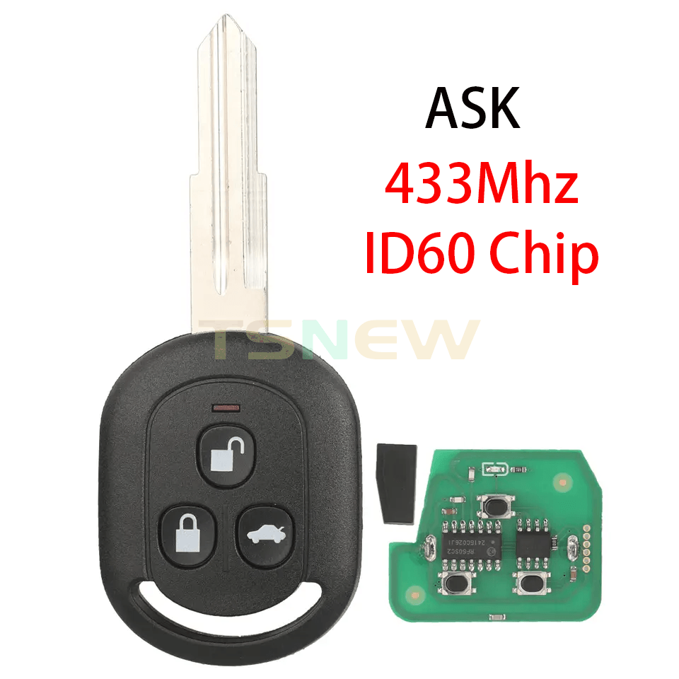 Straight Remote Car Key 433MHz ID60 Chip ASK Signal For Chevrolet Optra