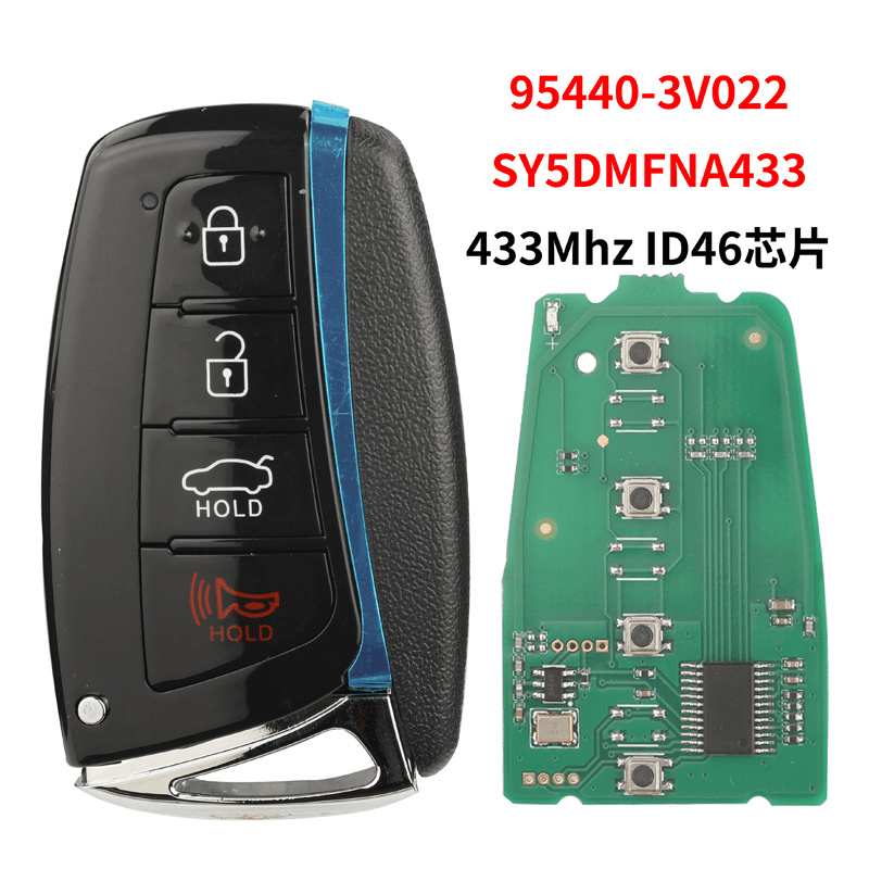 4 Buttons Smart Card Remote Car Key, 433MHz ID46 Chip, 95440-3V022 For Hyundai