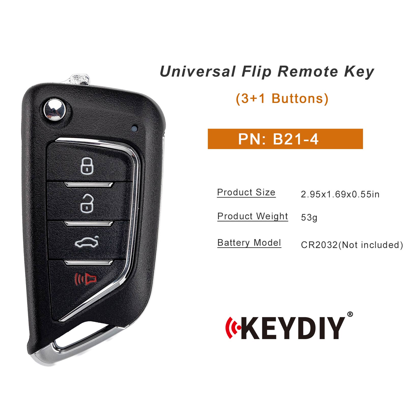 KEYDIY KD B21-4 Flip Remote Key Knife Type 3+1 Buttons