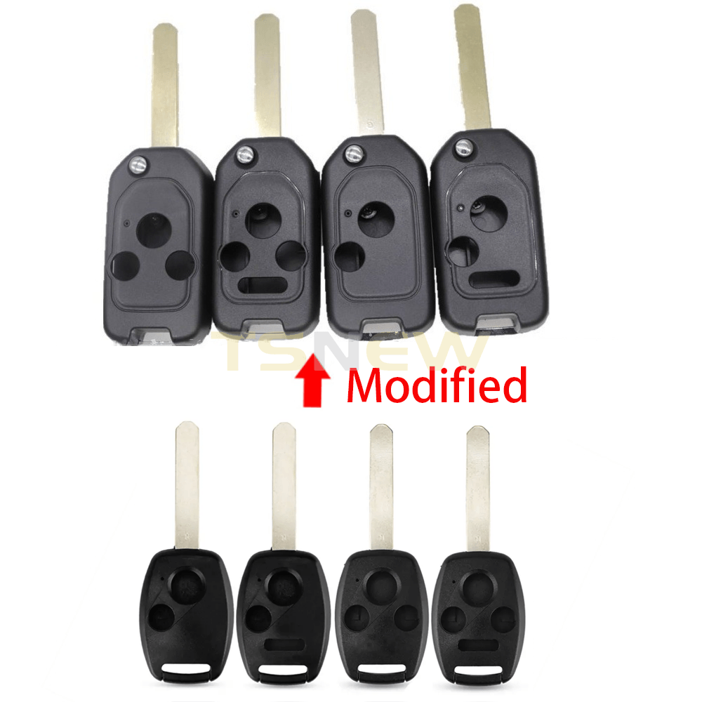Modified Flip Folding Remote Key Replacement Shell For Honda 7th 8th Gen Accord Fit CR-V Civic City Car Key Fob Housing