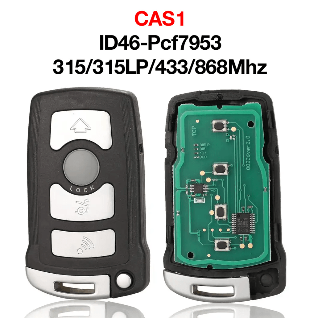 4 Buttons Remote Car Key Fob 315/315LP/433/868MHz ID46 Transponder Chip For BMW CAS1 System