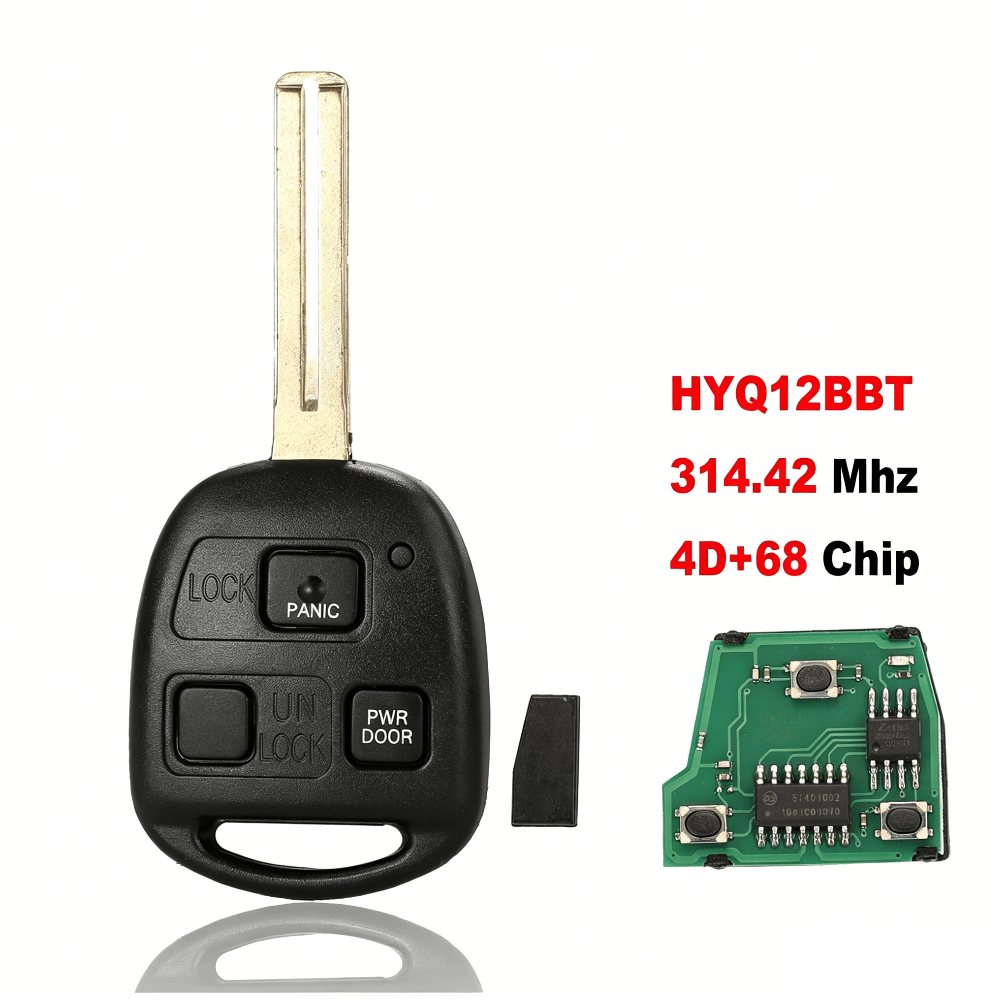 3 Buttons Remote Car Key Fob 315MHz With 68 Transponder Chip FCC HYQ12BBT For Toyota Land Cruiser