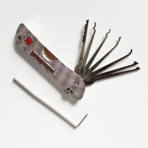 7 in 1 Practice Lock Folding Multifunctional Tool Open Set Lock Tool Silver