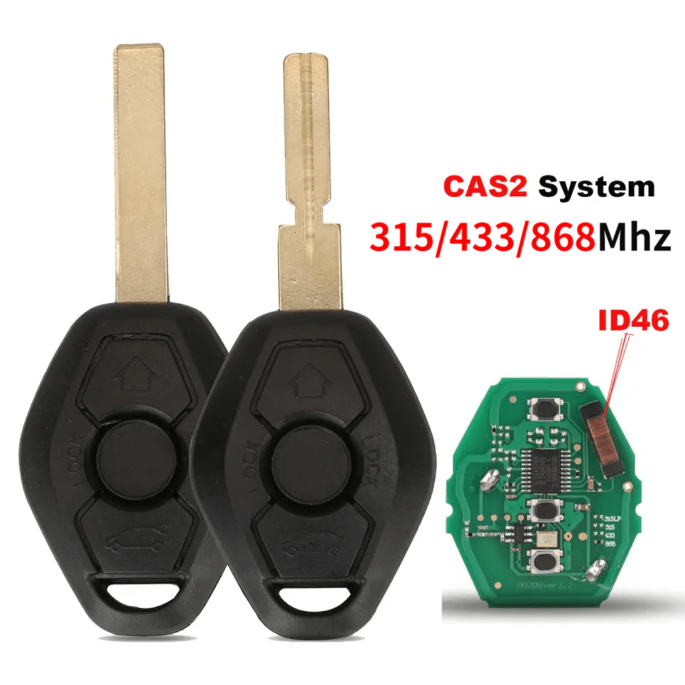 3 Buttons Remote Car Key Fob 315/433/868MHz ID46 Transponder Chip For BMW CAS2 System