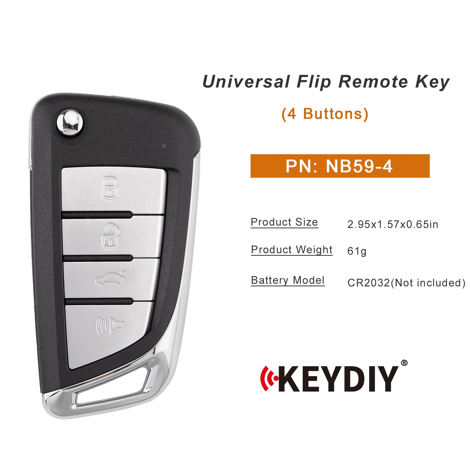 KEYDIY KD NB59-4 Flip Remote Key 3 Buttons