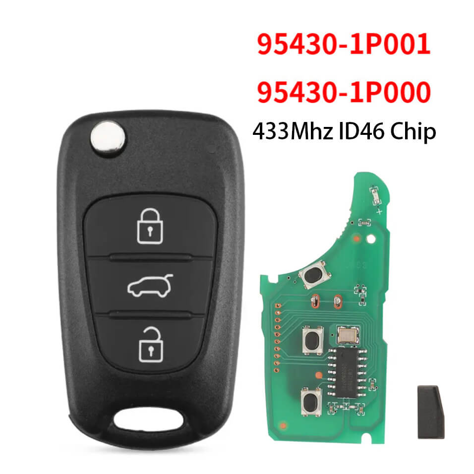 3 Button Flip Remote Key ID46 Chip 433MHz 95430-1P000 For Kia Venga