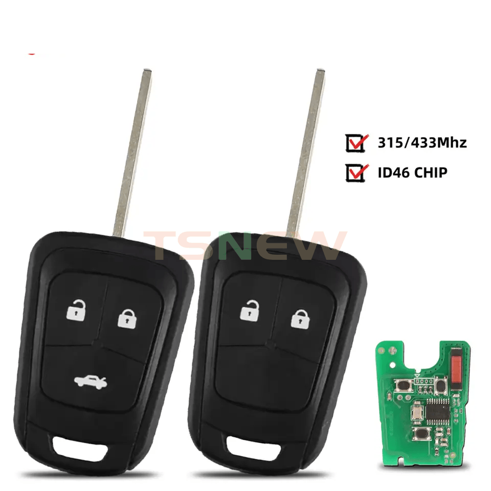 2/3 Button Straight Remote Car Key 315/433MHz ID46 Chip For Chevrolet Opel