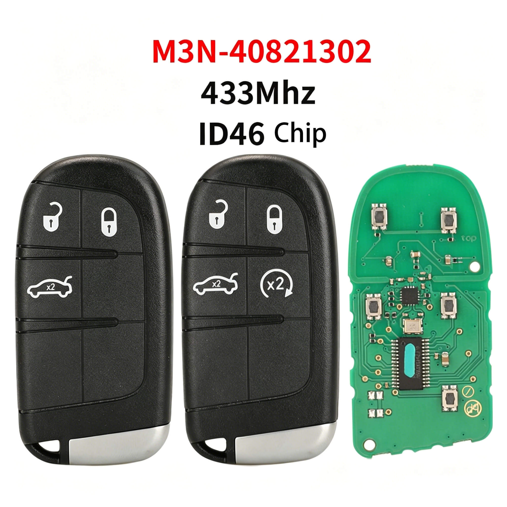 Remote Car Key 433MHz ID46 Chip M3N-40821302 For Dodge Chrysler