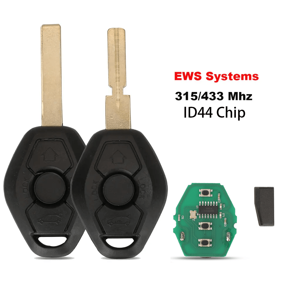 3 Buttons Remote Car Key Fob 315/433MHz ID44 PCF7935 Transponder Chip Aftermarket For BMW EWS System