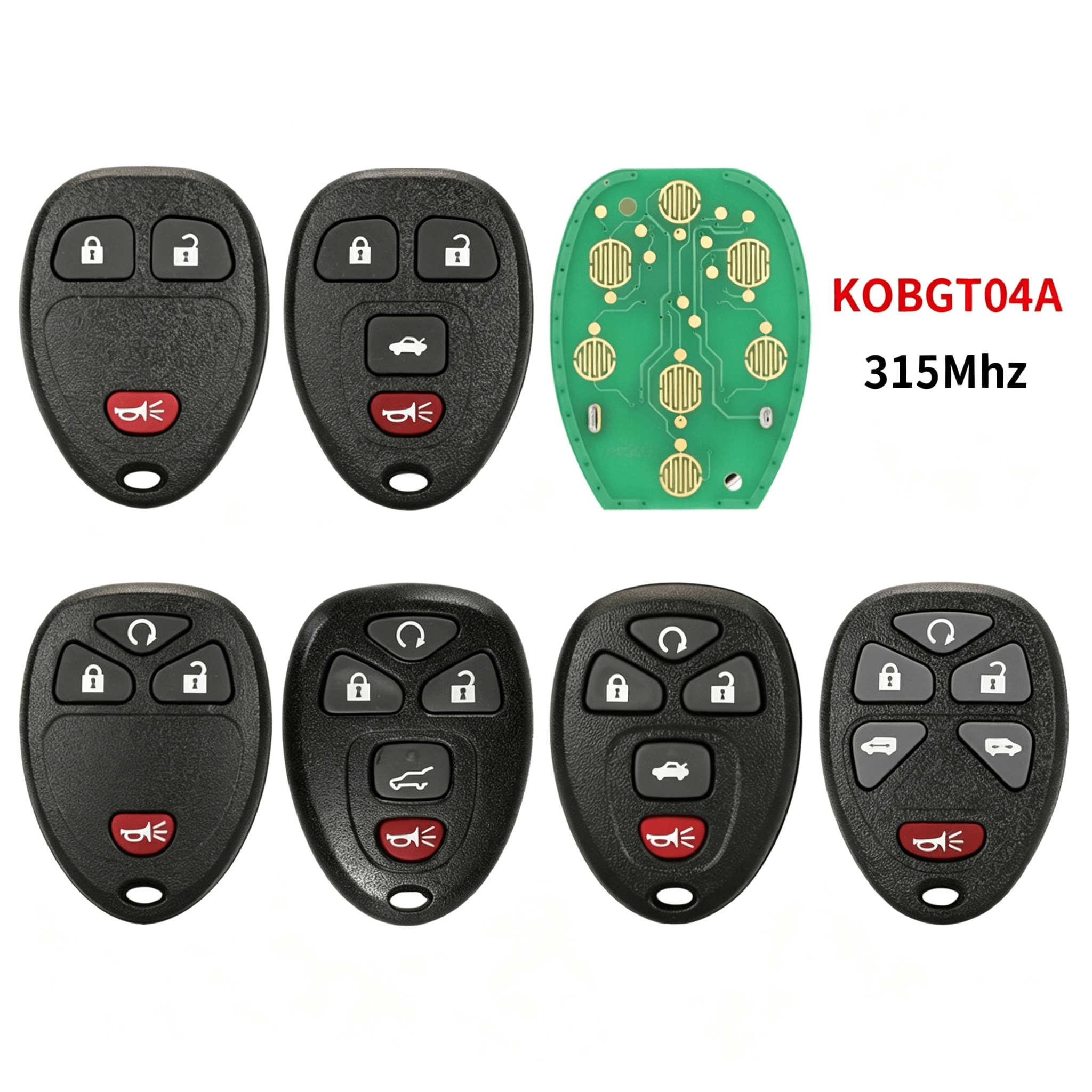 3/4/5/6 Button Separate Remote Car Key 315MHz KOBGT04A For Chevrolet Buick