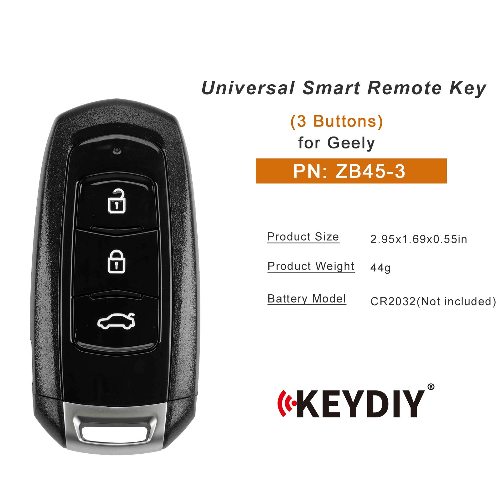 KEYDIY KD ZB45-4 Smart Remote Key for Geely Type 3+1 Buttons