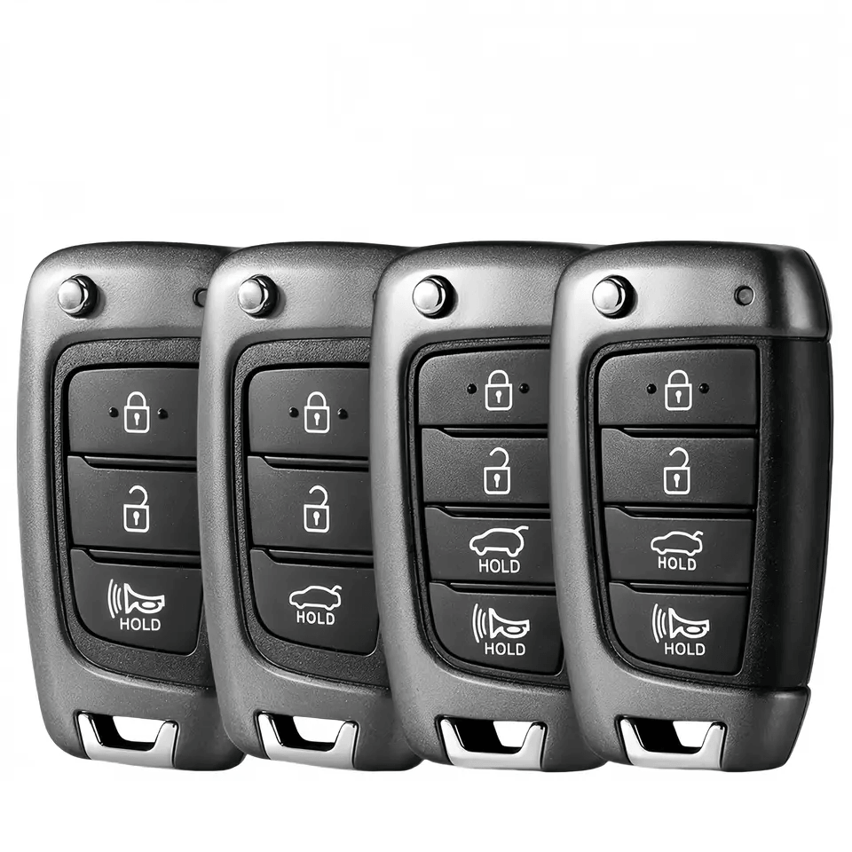 3/4 Buttons Flip Key Shell Replacement Case For Hyundai New Elantra