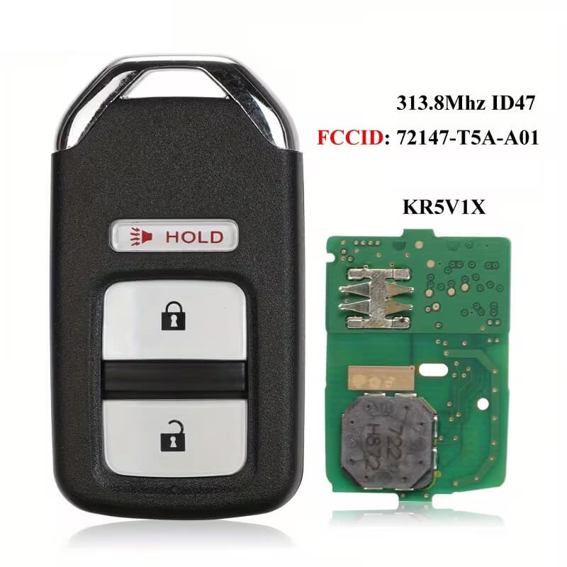 3 Button Smart Remote Key KR5V1X 313.8MHz ID47 Chip For Honda Fit HR-V