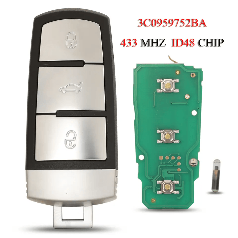 3C0959752BA Remote Car Key For VW VolksWagen Passat B6 3C B7 Magotan CC Half Smart 3Buttons 433MHZ ID48 Chip