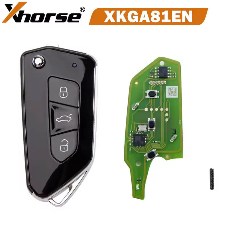 Xhorse XKGA81EN All Black GA08 Style 3 Buttons Wire Remote Key