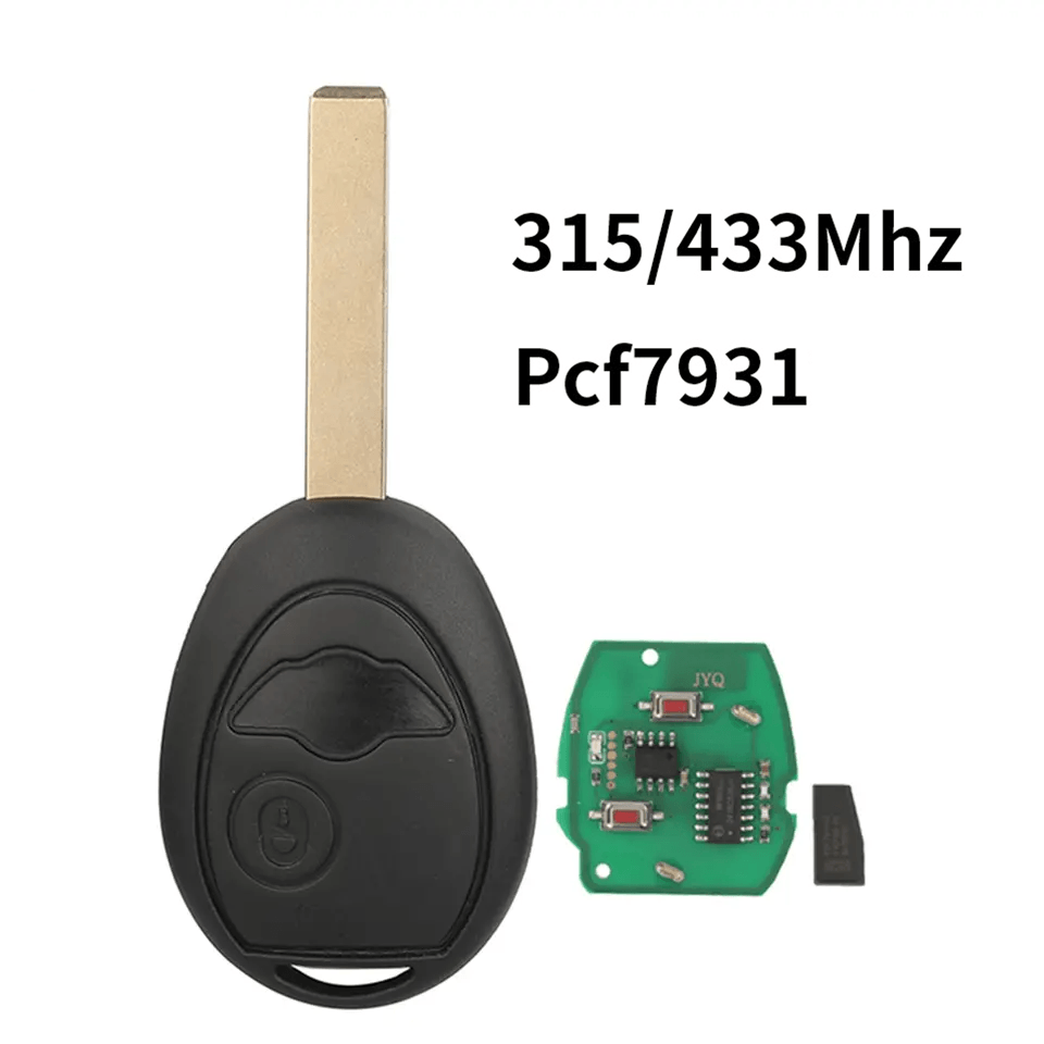 2 Buttons Straight Remote Car Key Fob 315/433MHz PCF7931 Transponder Chip For BMW Mini