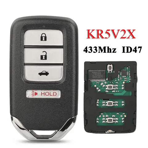 4 Button Smart Card Remote Key ID47 Chip 433MHz KR5V2X For Honda