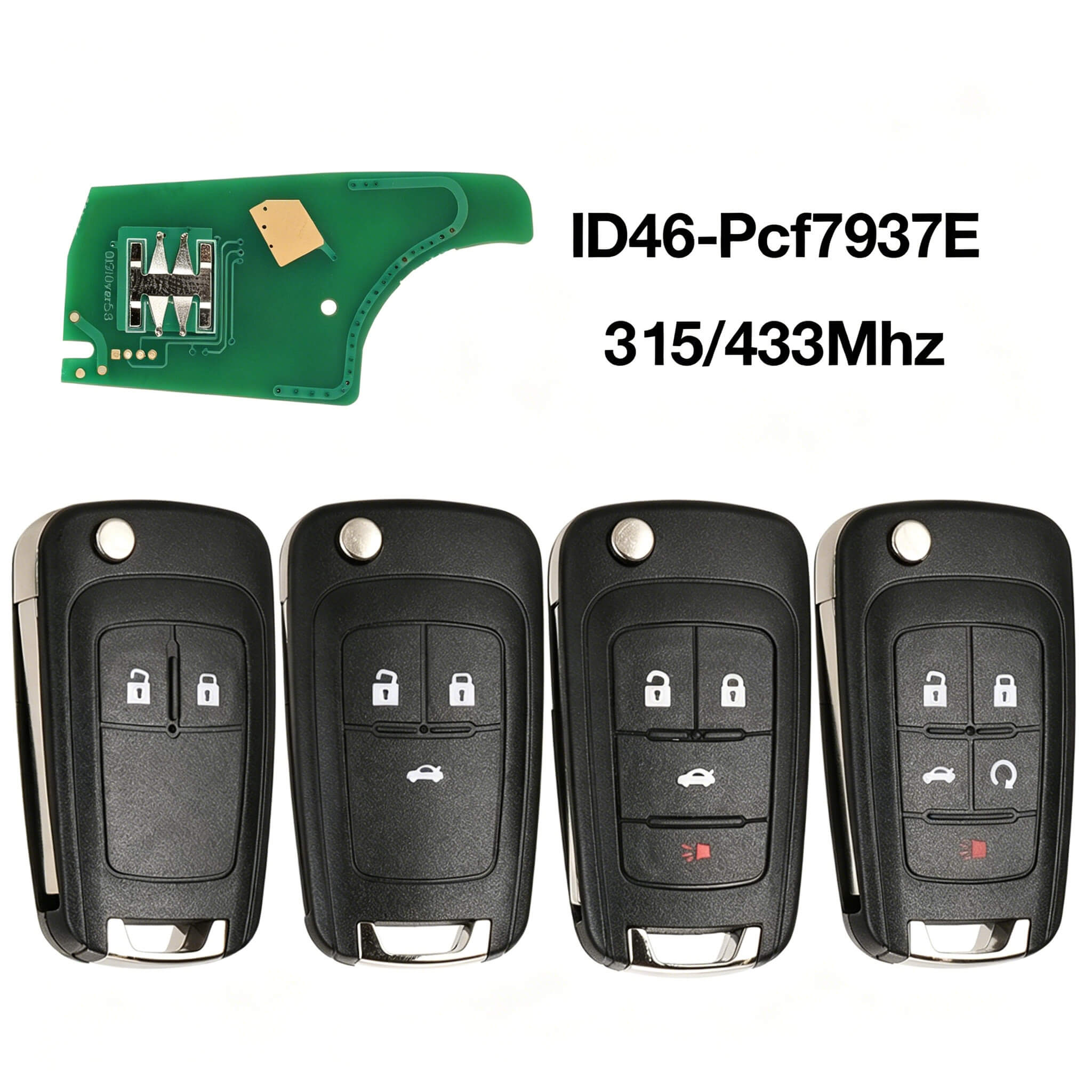 2/3/4/5 Buttons Remote Car Key 315/433MHz ID46 Chip For Chevrolet Opel Buick