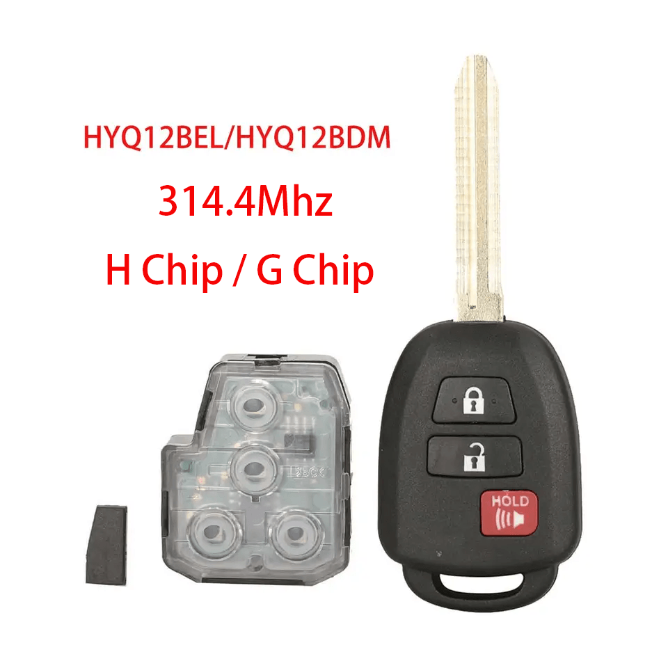 3 Buttons Straight Remote Car Key Fob 314MHz H Transponder Chip HYQ12BDM HYQ12BEL For Toyota