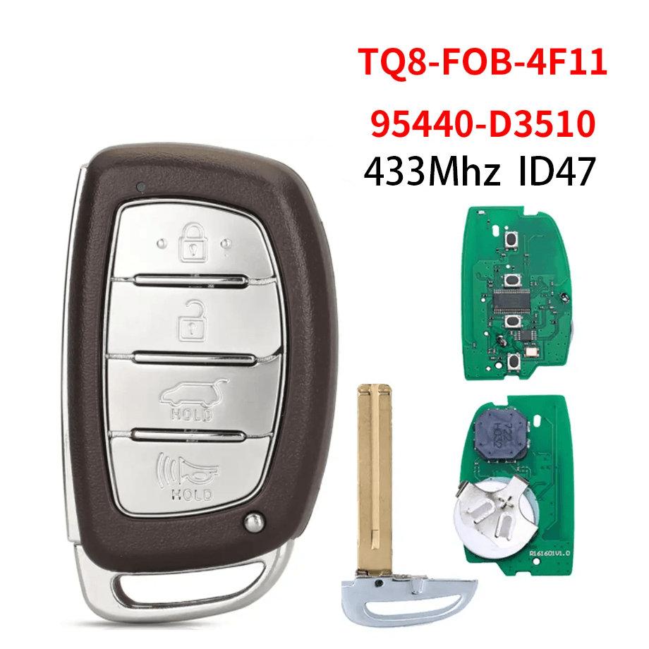 4 Buttons Smart Card Remote Car Key, 433MHz ID47 Chip, 95440-D3510 For Hyundai Tucson