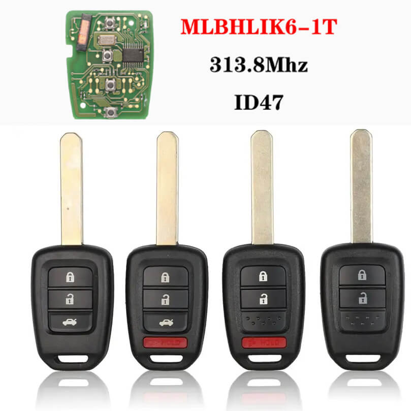 2/3/4 Button Remote Key MLBHLIK6-1T 313.8MHz ID47 Chip For Honda