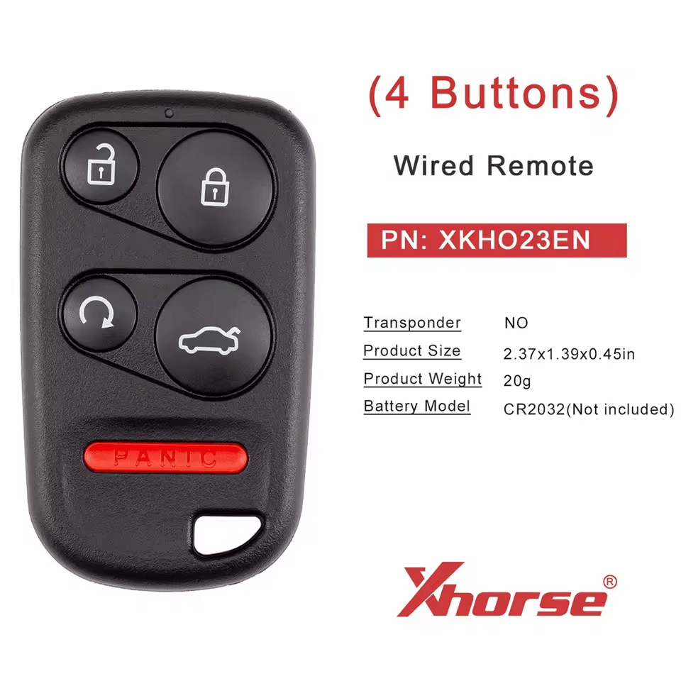 Xhorse XKHO23EN 2nd Generation for Honda Type Wire Remote Key 4 Buttons