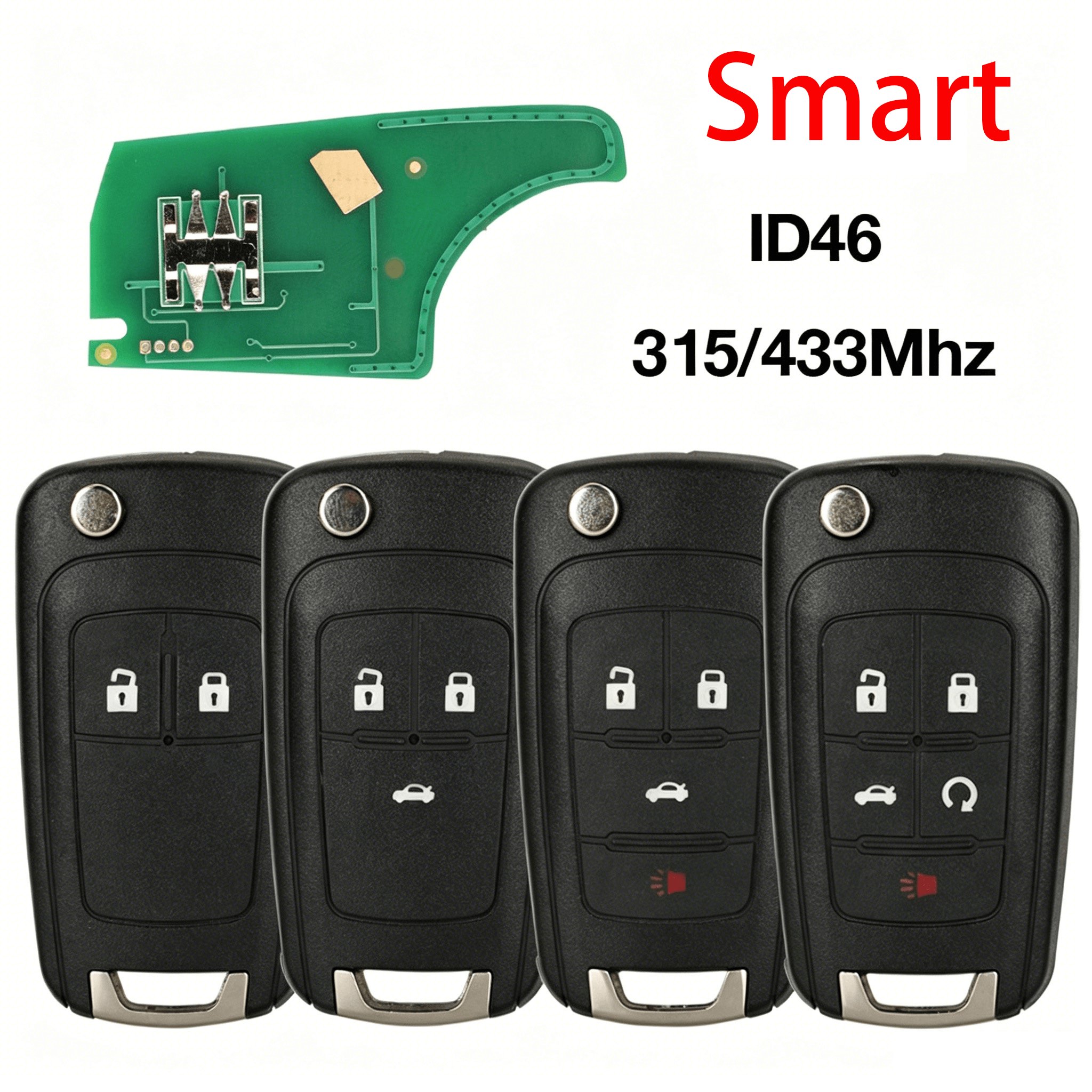 2/3/4/5 Button Smart Remote Key 315/433MHz ID46 Chip For Chevrolet Opel Buick-Keyless Go