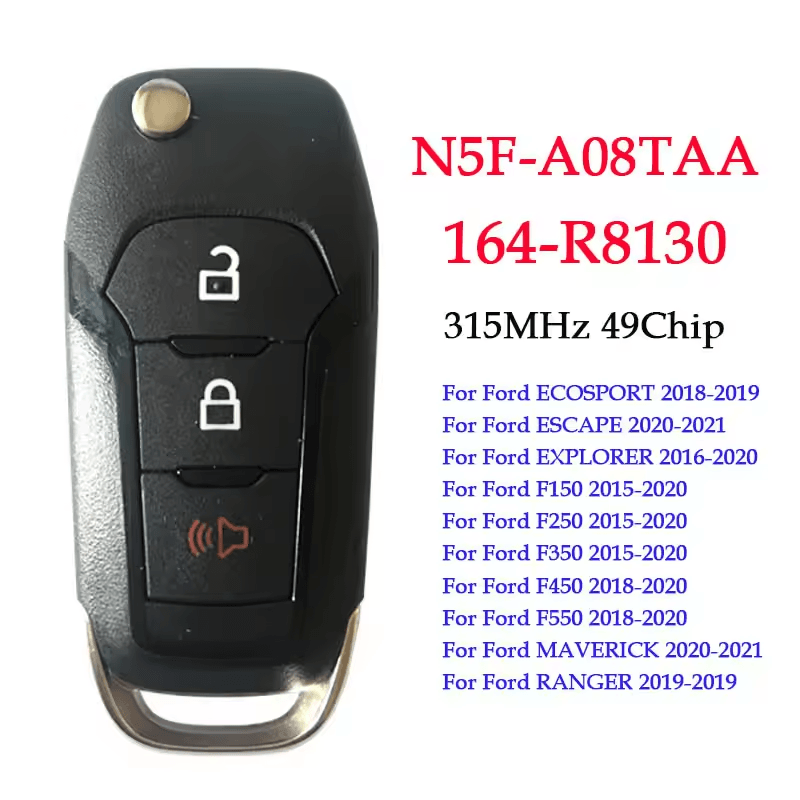 2015-2022 Ford / 3-Button Flip Key / PN: 164-R8130 / N5F-A08TAA (AFTERMARKET)315mhz