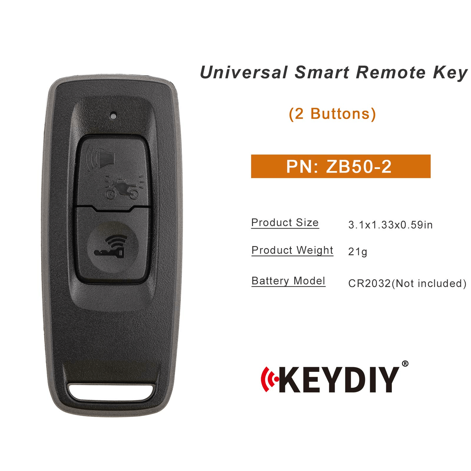 KEYDIY KD ZB50-2 Smart Remote Key 2 Buttons