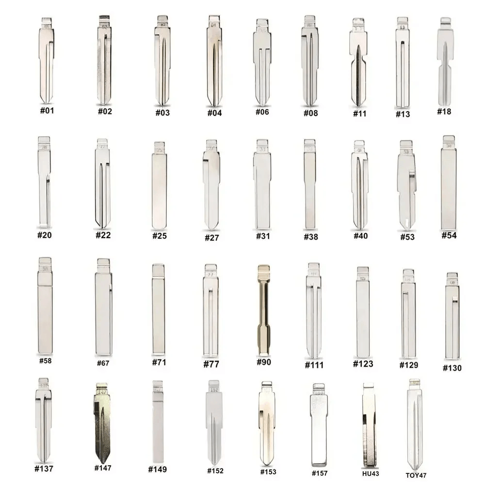 175PCS/SET 35 types each 5pcs Metal Blank Uncut Flip KD Remote Key Blades For KEYDIY KD VVDI Xhorse Remotes