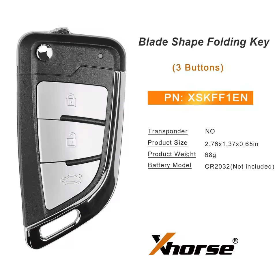 Xhorse XSKFF1EN Universal Smart Remote 3 Button Blade Shape Folding Key