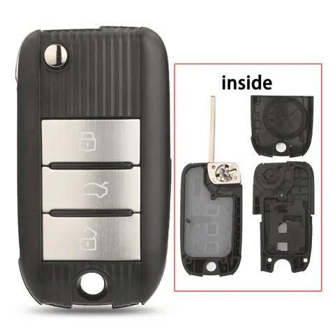 For MG6 ZS 3 Buttons Flip Car Key Shell Replacement Auto Remote Fob Cover Empty Key Case