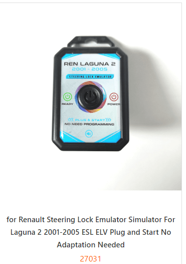 for Renault Steering Lock Emulator Simulator For Laguna 2 2001-2005 ESL ELV Plug and Start No Adaptation Needed
