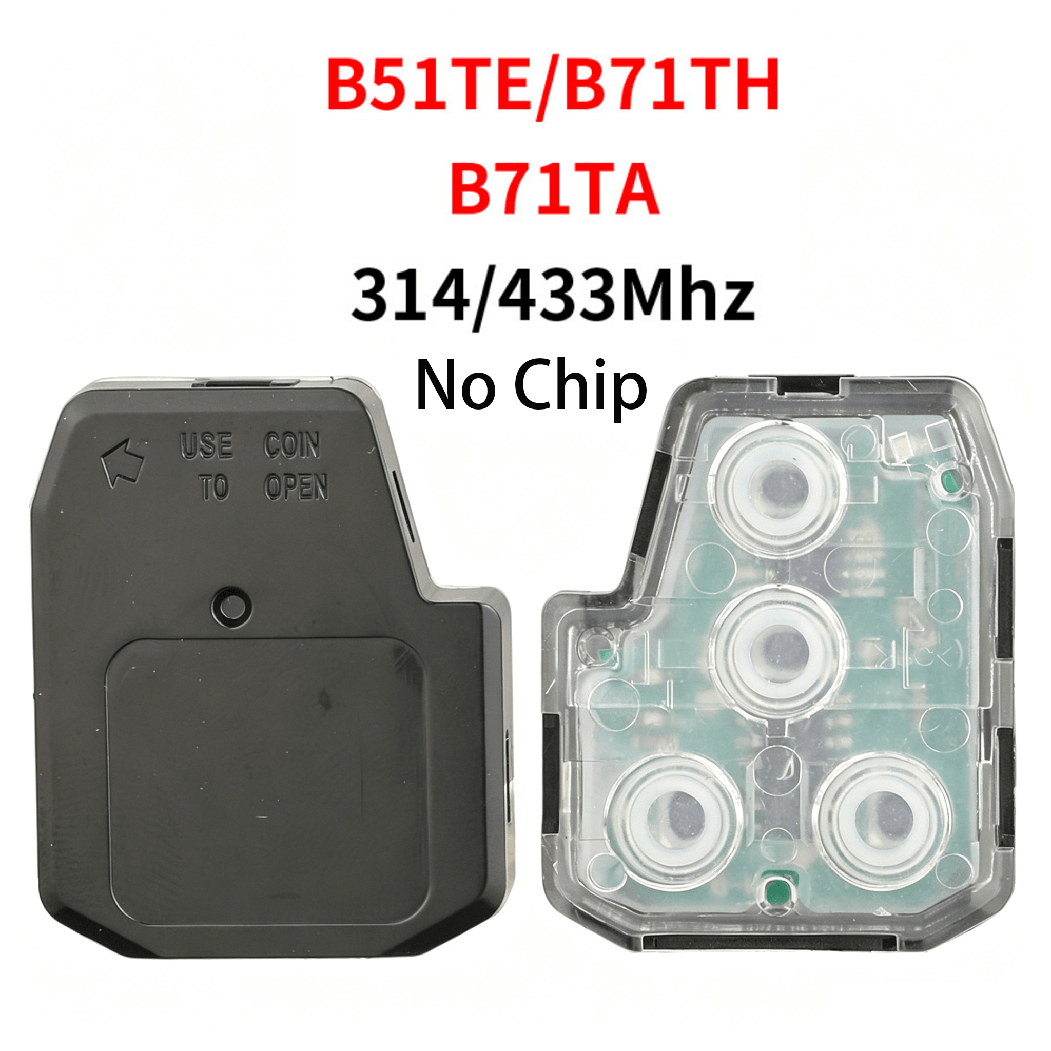 Remote Key Inner Shell Without Transponder Chip 433MHz B51TE B71TH B71TA For Toyota