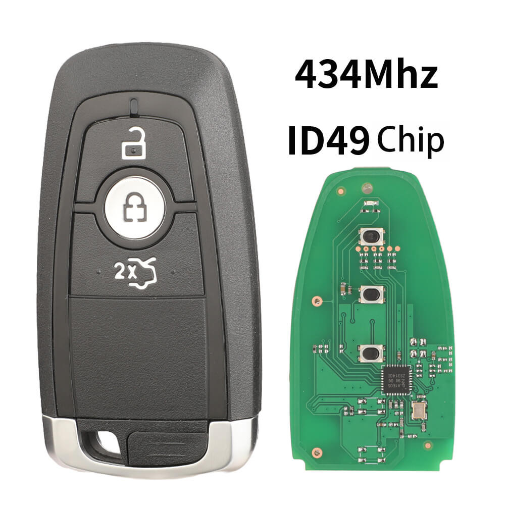 3 Button Smart Remote Key 434MHz ID49 Chip For Ford Raptor Focus