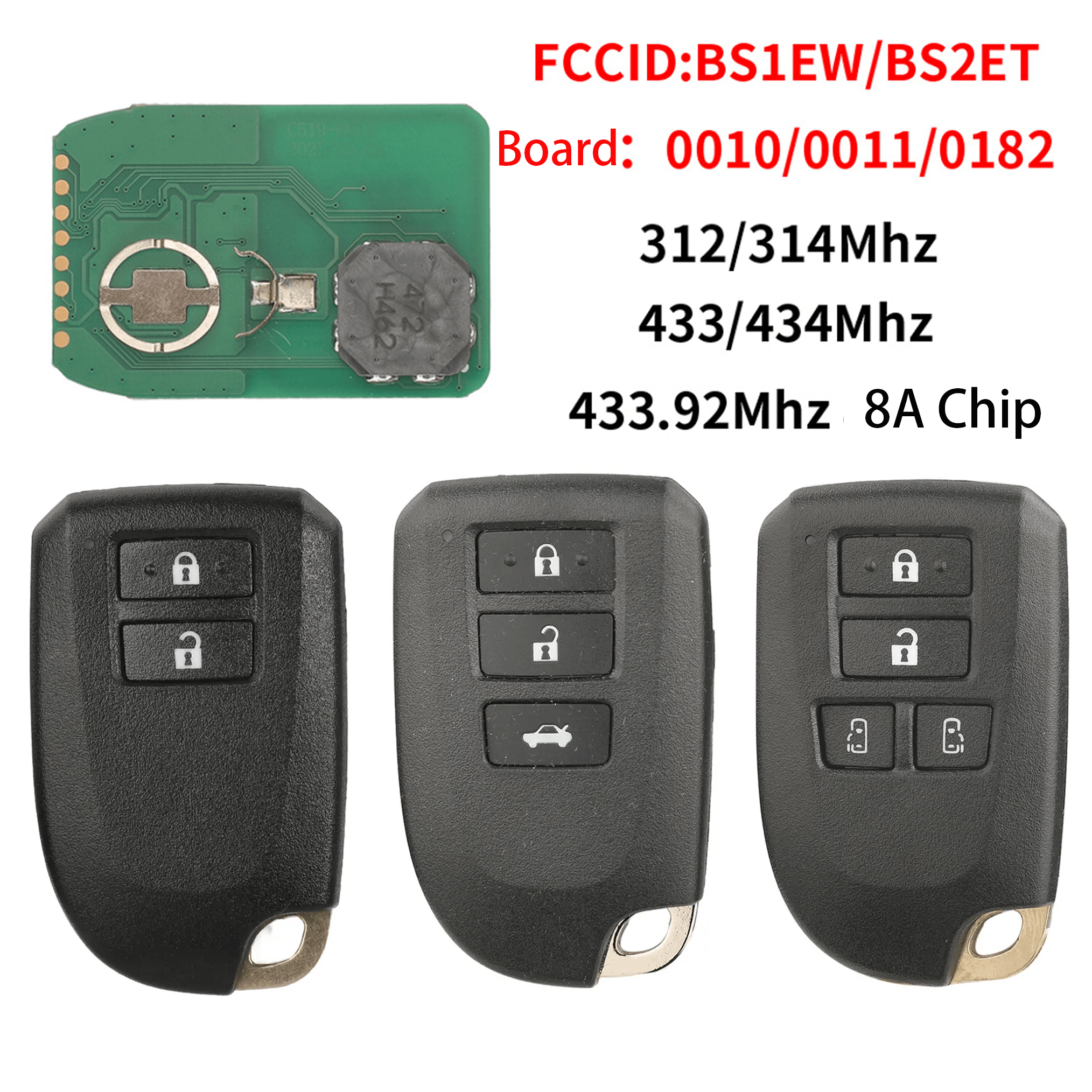 Remote Car Key Fob 312/314MHz 433/434MHz OE Code 0010 0011 0182 For Toyota