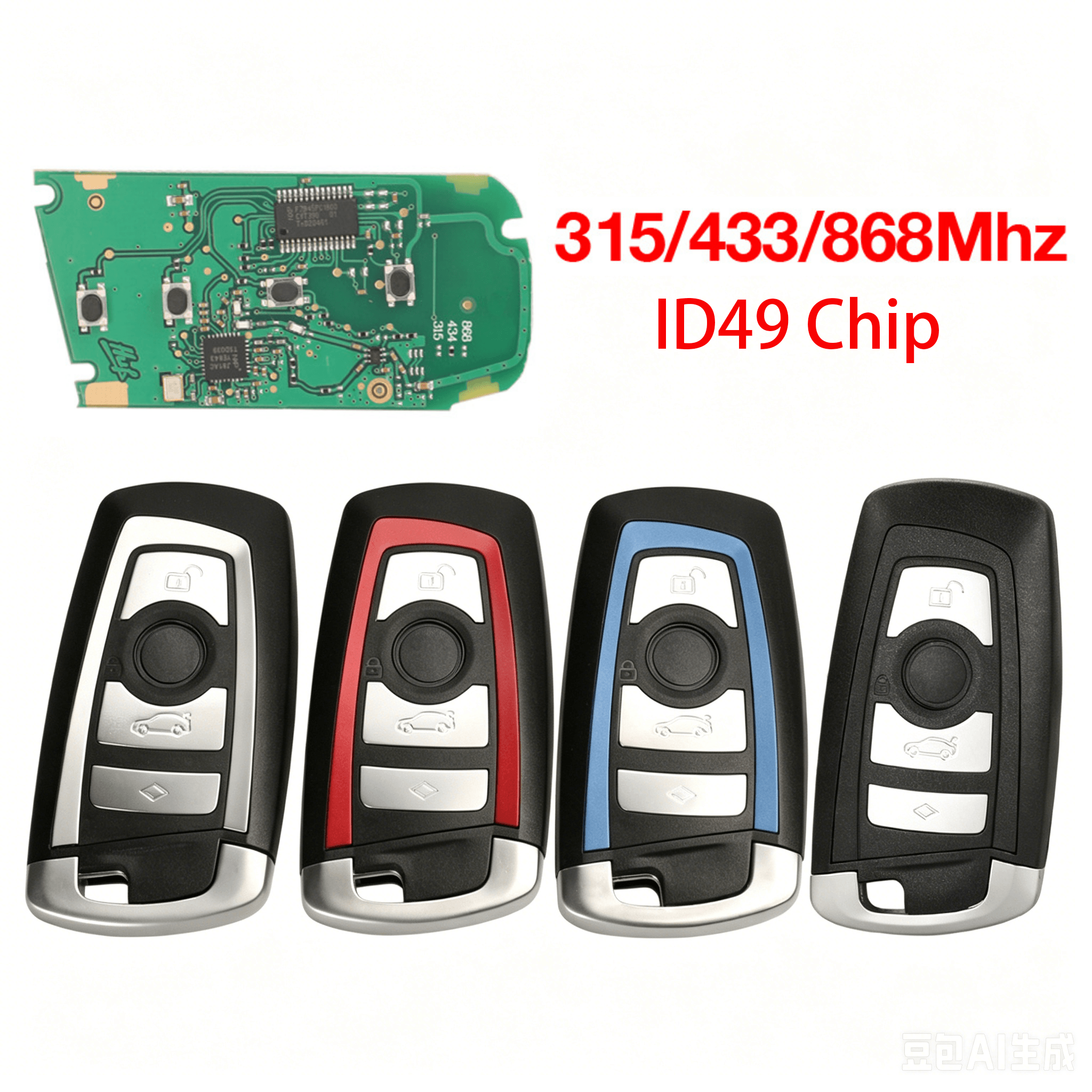 4 Buttons Remote Car Key Fob 315/433/868MHz PCF7945 Transponder Chip FCC KR55WK49863 For BMW