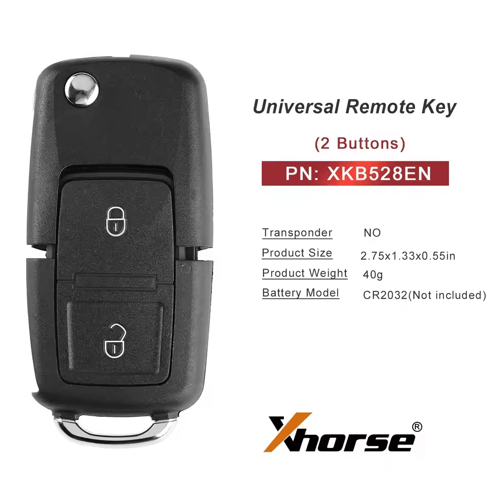 Xhorse XKB528EN Wire Remote Key B5 Style 2 Buttons work with MINI Key Tool/VVDI2
