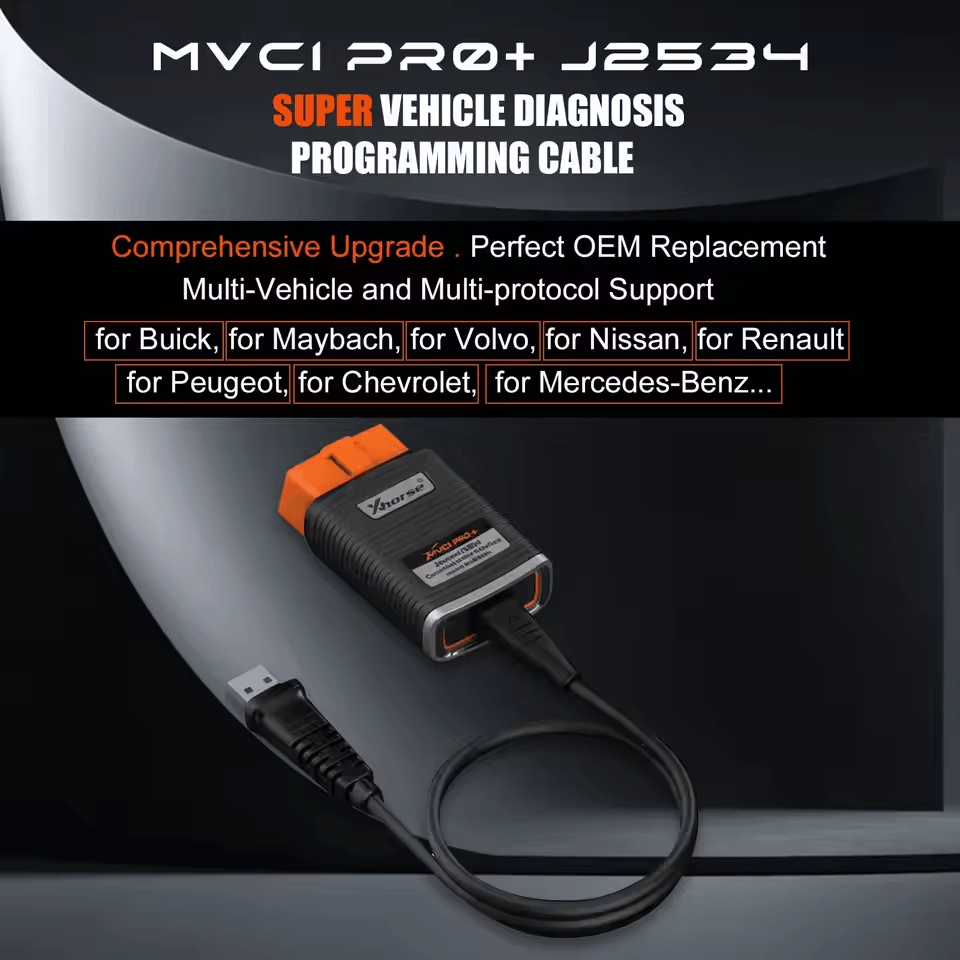 Xhorse XDMVJP MVCI PRO+ J2534 Cable Vehicle Diagnosis Programming Tool Support D-PDU for GM For PSA For Mercedes-Benz For Toyota
