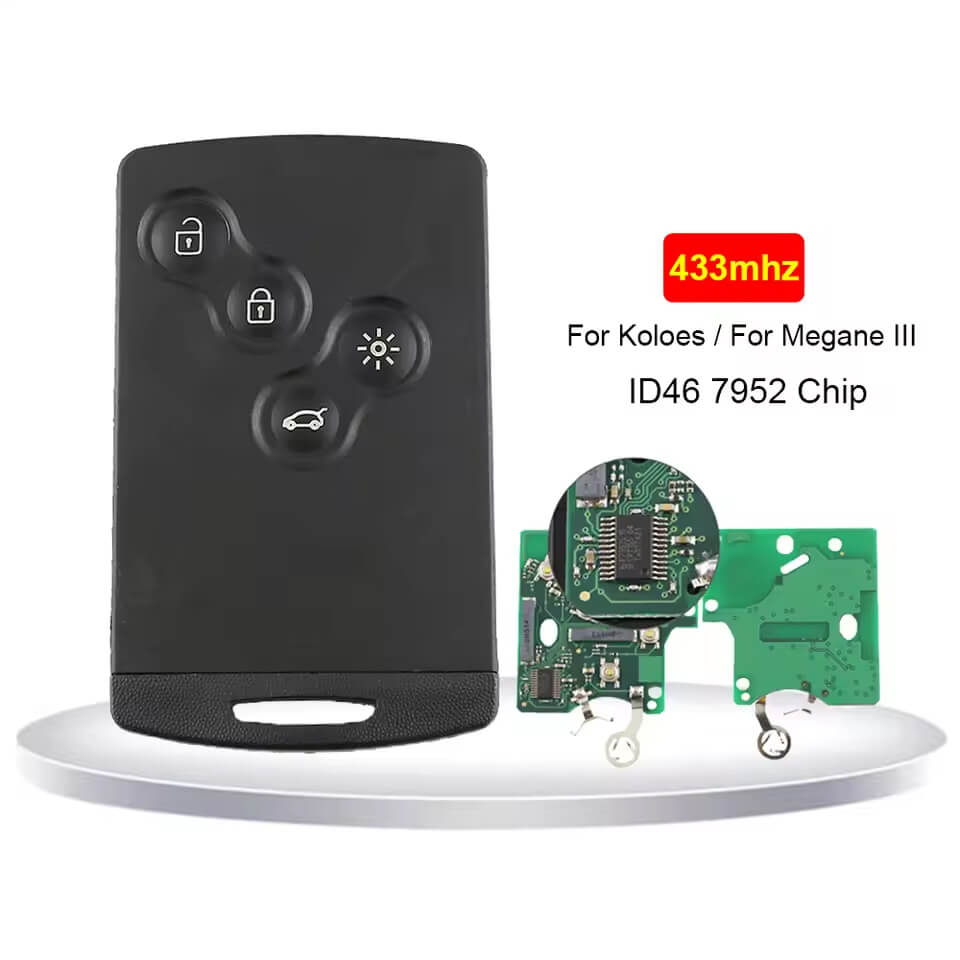 4 Button Smart Car Remote Key 433MHz ID46 PCF7952 Chip For Renault Megane