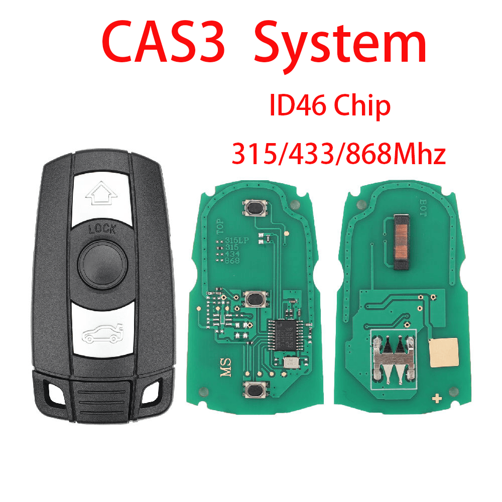 Semi Smart Remote Car Key Fob 315/433/868MHz FCC KR55WK49127 For BMW CAS3 System