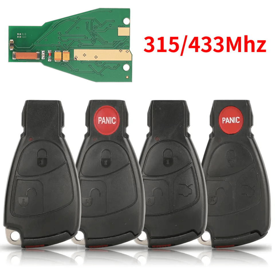 2/3/4 Buttons Old Black Card NEC Remote Car Key Fob Optional 315MHz 433MHz For Mercedes-Benz