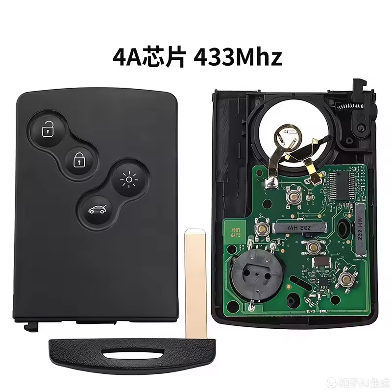 Suitable for 4-key Renault Carbin remote control car key 4A chip 433MHz end milling embryo