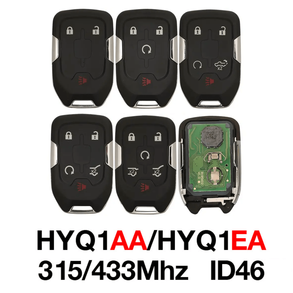 3/4/5/6 Button Smart Remote Car Key 315MHz 433MHz HYQ1AA HYQ1EA For Chevrolet