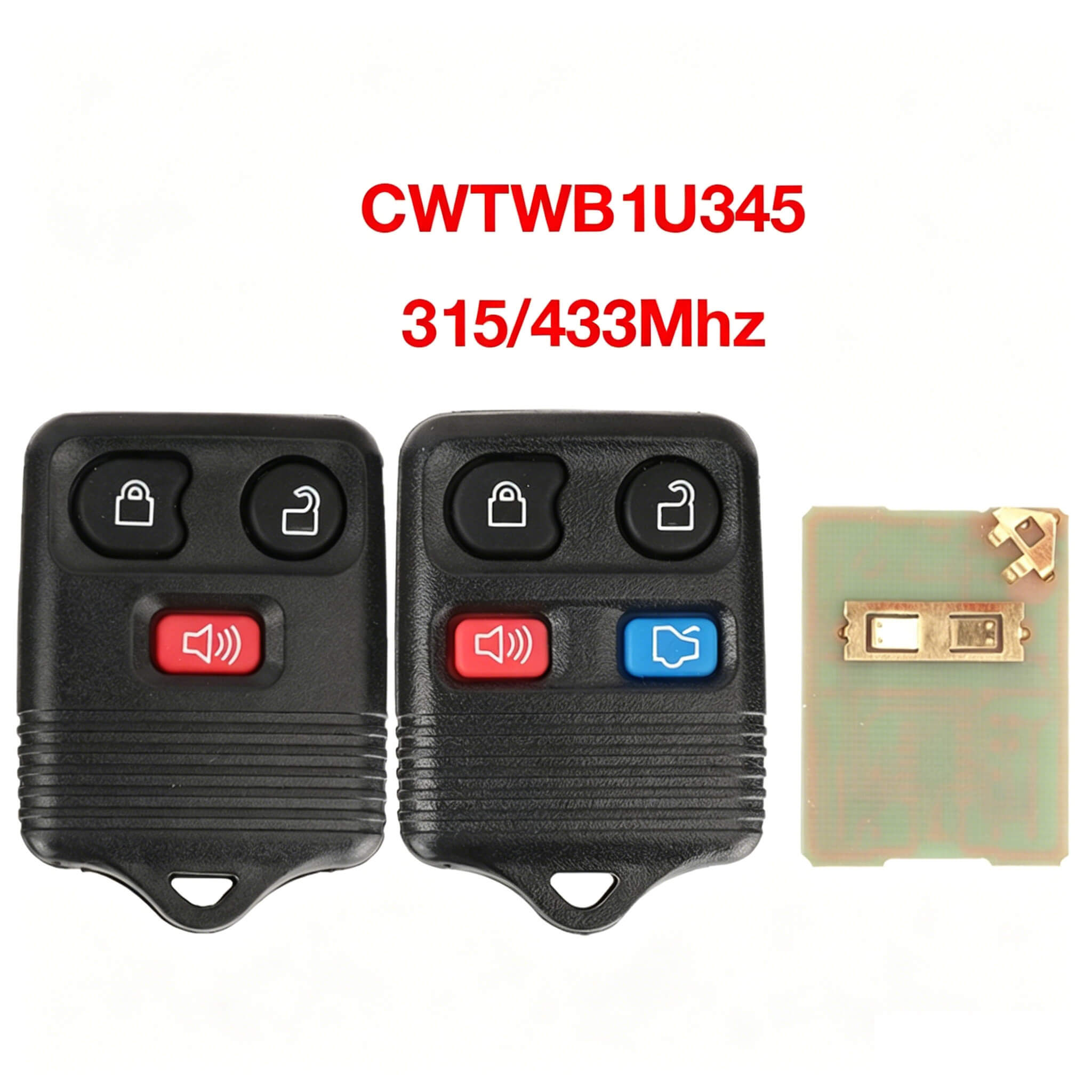 3/4 Button Separate Remote Car Key CWTWB1U345 315MHz Frequency Adjustable For Ford