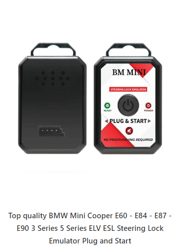Top quality BMW Mini Cooper E60 - E84 - E87 - E90 3 Series 5 Series ELV ESL Steering Lock Emulator Plug and Start