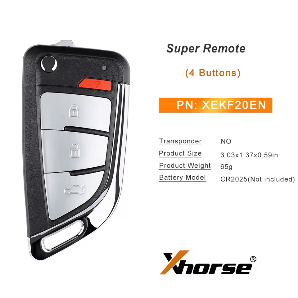 Xhorse XEKF20EN Super Remote Knife Type 4 Buttons with Super Chip